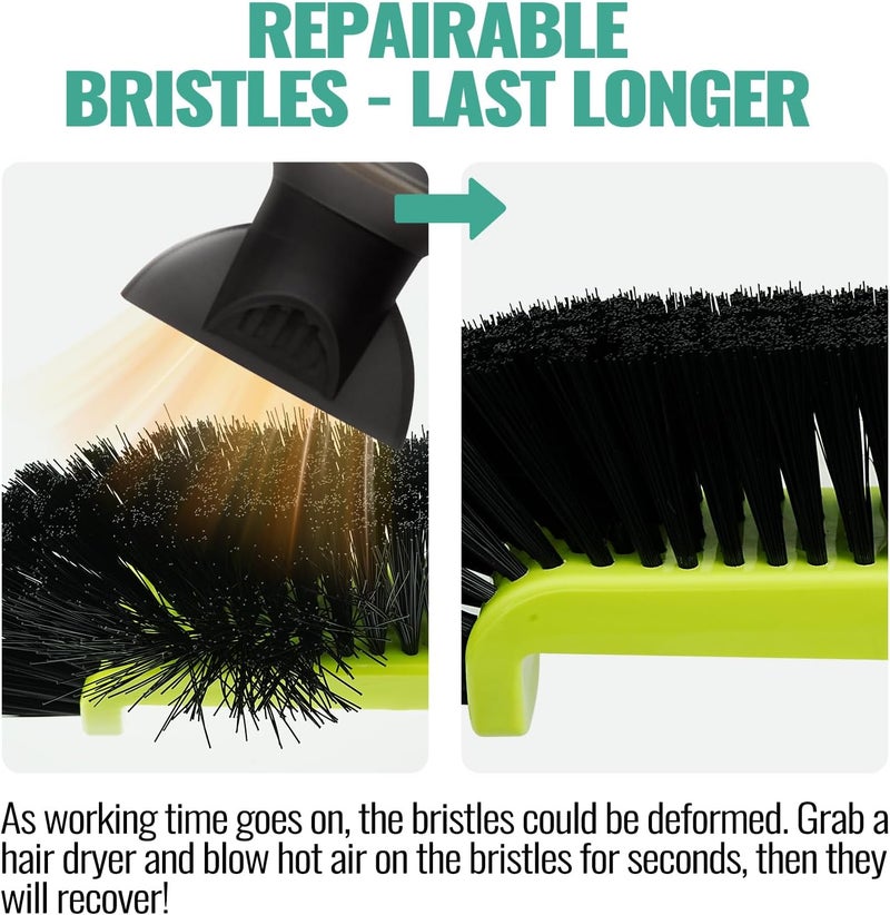 OSAMEDA 18" Pool Brush Head for Cleaning Swimming Pool Walls, Curved Ends High-Efficiency Scrub Brush for Tile, Fiberglass, Flooring and Vinyl Pools, Fits Φ1.25” Poles (Green & Black) - Image 5